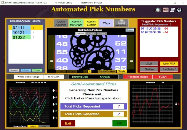Automated Picks screen