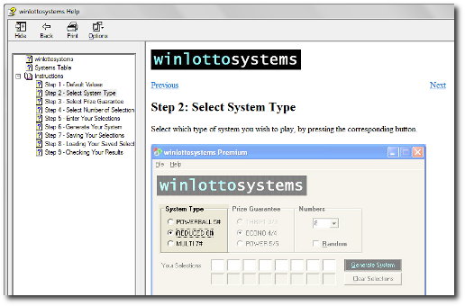 WinLottoSystems software manual